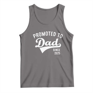 Funny New Dad Promoted To Dad Since 2025 Tank Top Baby Announcement TS11 Deep Heather Print Your Wear
