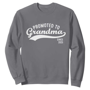Funny New Grandma Promoted To Grandma Since 2025 Sweatshirt Baby Announcement TS11 Charcoal Print Your Wear