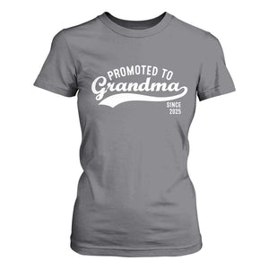Funny New Grandma Promoted To Grandma Since 2025 T Shirt For Women Baby Announcement TS11 Charcoal Print Your Wear