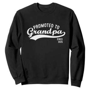 Funny New Grandpa Promoted To Grandpa Since 2025 Sweatshirt Baby Announcement TS11 Black Print Your Wear