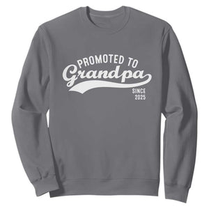 Funny New Grandpa Promoted To Grandpa Since 2025 Sweatshirt Baby Announcement TS11 Charcoal Print Your Wear