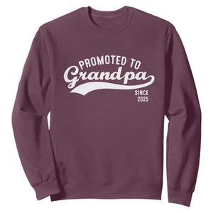 Funny New Grandpa Promoted To Grandpa Since 2025 Sweatshirt Baby Announcement TS11 Maroon Print Your Wear