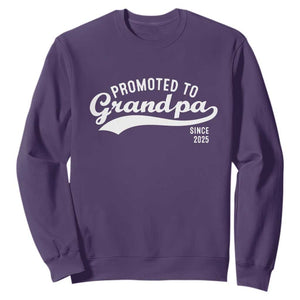 Funny New Grandpa Promoted To Grandpa Since 2025 Sweatshirt Baby Announcement TS11 Purple Print Your Wear