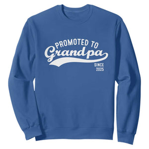 Funny New Grandpa Promoted To Grandpa Since 2025 Sweatshirt Baby Announcement TS11 Royal Blue Print Your Wear