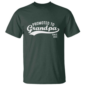 Funny New Grandpa Promoted To Grandpa Since 2025 T Shirt Baby Announcement TS11 Dark Forest Green Print Your Wear