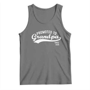 Funny New Grandpa Promoted To Grandpa Since 2025 Tank Top Baby Announcement TS11 Black Heather Print Your Wear