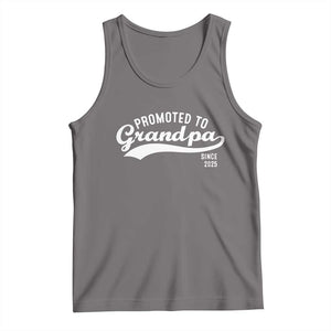 Funny New Grandpa Promoted To Grandpa Since 2025 Tank Top Baby Announcement TS11 Deep Heather Print Your Wear