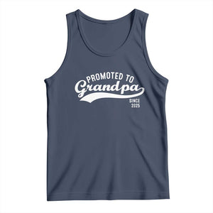 Funny New Grandpa Promoted To Grandpa Since 2025 Tank Top Baby Announcement TS11 Navy Print Your Wear