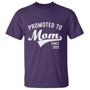 Funny New Mom Promoted To Mom Since 2025 T Shirt Baby Announcement TS11 Purple Print Your Wear