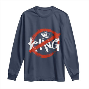 Funny No King Graffiti Style Crown Long Sleeve Shirt TS11 Navy Print Your Wear