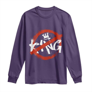 Funny No King Graffiti Style Crown Long Sleeve Shirt TS11 Purple Print Your Wear