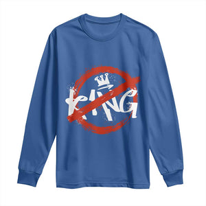 Funny No King Graffiti Style Crown Long Sleeve Shirt TS11 Royal Blue Print Your Wear