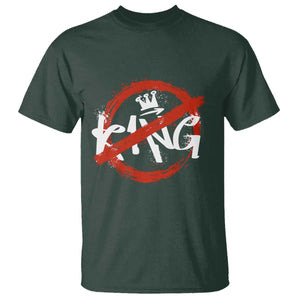Funny No King Graffiti Style Crown T Shirt TS11 Dark Forest Green Print Your Wear