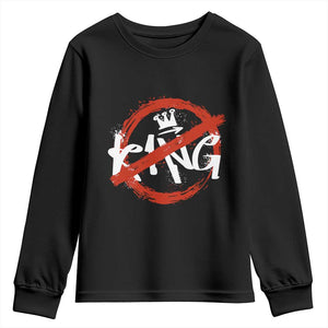 Funny No King Graffiti Style Crown Youth Sweatshirt TS11 Black Print Your Wear
