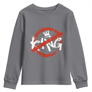 Funny No King Graffiti Style Crown Youth Sweatshirt TS11 Charcoal Print Your Wear