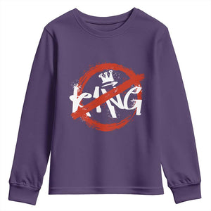 Funny No King Graffiti Style Crown Youth Sweatshirt TS11 Purple Print Your Wear