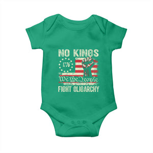 Funny No Kings Fight Oligarchy Baby Onesie Betsy Ross Flag Hand Fist TS11 Irish Green Print Your Wear