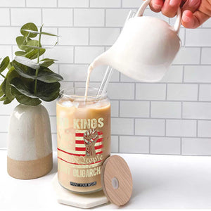 Funny No Kings Fight Oligarchy Glass Can Betsy Ross Flag Hand Fist TS11 Print Your Wear