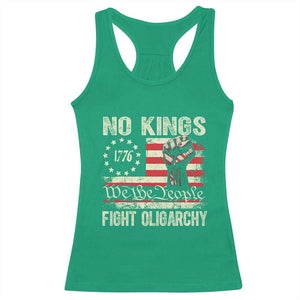 Funny No Kings Fight Oligarchy Racerback Tank Top Betsy Ross Flag Hand Fist TS11 Irish Green Print Your Wear