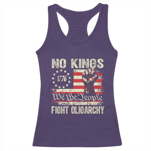 Funny No Kings Fight Oligarchy Racerback Tank Top Betsy Ross Flag Hand Fist TS11 Purple Print Your Wear