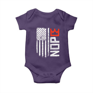 Funny Nope No Kings Vintage American Flag Baby Onesie TS11 Purple Print Your Wear