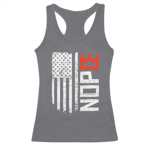 Funny Nope No Kings Vintage American Flag Racerback Tank Top TS11 Charcoal Print Your Wear