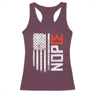 Funny Nope No Kings Vintage American Flag Racerback Tank Top TS11 Maroon Print Your Wear
