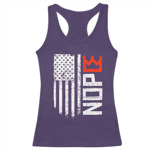 Funny Nope No Kings Vintage American Flag Racerback Tank Top TS11 Purple Print Your Wear