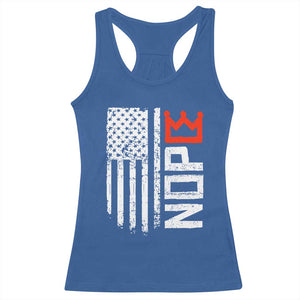 Funny Nope No Kings Vintage American Flag Racerback Tank Top TS11 Royal Blue Print Your Wear