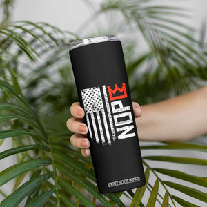 Funny Nope No Kings Vintage American Flag Skinny Tumbler TS11 Print Your Wear