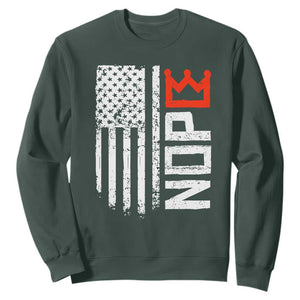Funny Nope No Kings Vintage American Flag Sweatshirt TS11 Dark Forest Green Print Your Wear