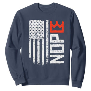 Funny Nope No Kings Vintage American Flag Sweatshirt TS11 Navy Print Your Wear