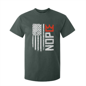 Funny Nope No Kings Vintage American Flag T Shirt For Kid TS11 Dark Forest Green Print Your Wear