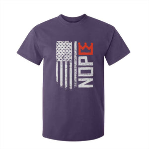 Funny Nope No Kings Vintage American Flag T Shirt For Kid TS11 Purple Print Your Wear