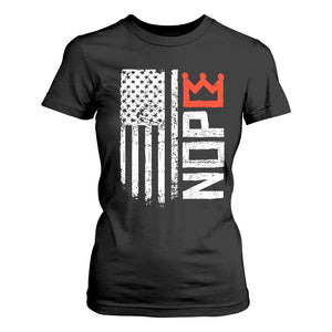 Funny Nope No Kings Vintage American Flag T Shirt For Women TS11 Black Print Your Wear