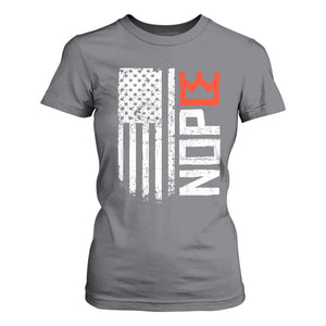 Funny Nope No Kings Vintage American Flag T Shirt For Women TS11 Charcoal Print Your Wear