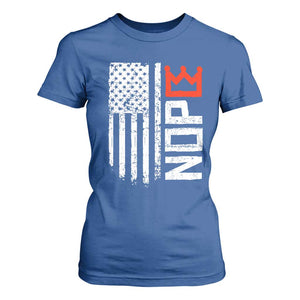 Funny Nope No Kings Vintage American Flag T Shirt For Women TS11 Royal Blue Print Your Wear