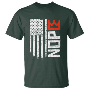 Funny Nope No Kings Vintage American Flag T Shirt TS11 Dark Forest Green Print Your Wear