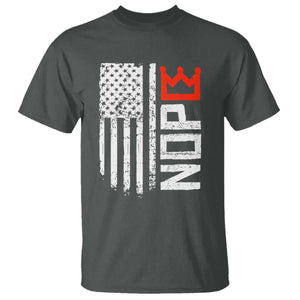 Funny Nope No Kings Vintage American Flag T Shirt TS11 Dark Heather Print Your Wear