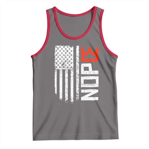 Funny Nope No Kings Vintage American Flag Tank Top TS11 Deep Heather Red Print Your Wear