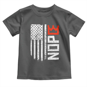 Funny Nope No Kings Vintage American Flag Toddler T Shirt TS11 Dark Heather Print Your Wear