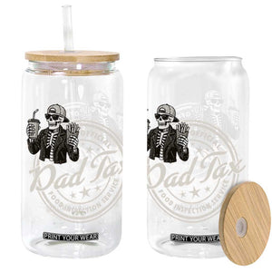 Funny Official Dad Tax Food Inspection Service Glass Can Skeleton Fathers Day TS11 Black Print Your Wear