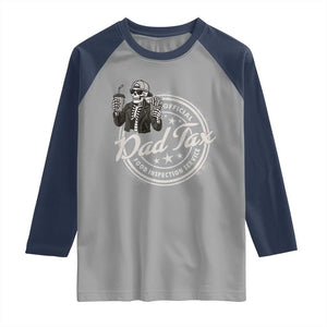 Funny Official Dad Tax Food Inspection Service Raglan Shirt Skeleton Fathers Day TS11 Sport Gray Navy Print Your Wear