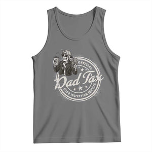 Funny Official Dad Tax Food Inspection Service Tank Top Skeleton Fathers Day TS11 Black Heather Print Your Wear