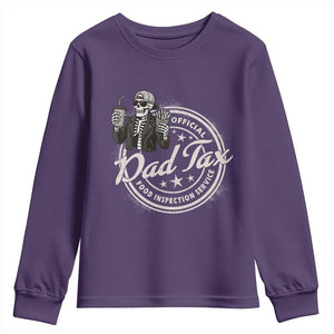 Funny Official Dad Tax Food Inspection Service Youth Sweatshirt Skeleton Fathers Day TS11 Purple Print Your Wear