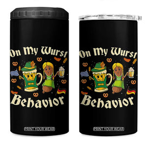 Funny Oktoberfest 4 in 1 Can Cooler Tumbler On My Wurst Behavior Beer Bratwurst Lederhosen Dirndl TS11 One Size: 16 oz Black Print Your Wear
