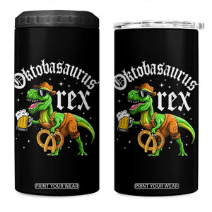 Funny Oktoberfest Dinosaur 4 in 1 Can Cooler Tumbler Oktobasaurus Rex Lederhosen Bavarian Beer TS11 One Size: 16 oz Black Print Your Wear