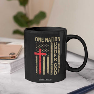 Funny One Nation Under God Coffee Mug 4th Of July Patriotic Christian American Flag TS11 Print Your Wear