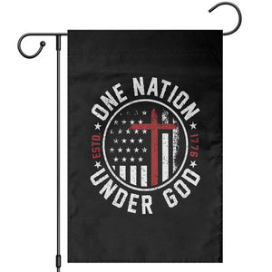 Funny One Nation Under God ESTD 1776 Garden Flag 4th Of July Patriotic Christian TS11 Black Print Your Wear