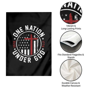 Funny One Nation Under God ESTD 1776 Garden Flag 4th Of July Patriotic Christian TS11 Print Your Wear